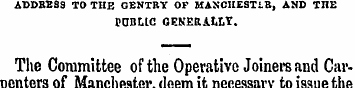 ADDRESS TO THE GENTRY OP MANCIIESTi.B, A...