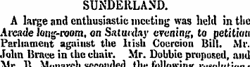SUNDERLAND. A large and enthusiastic mee...