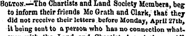 Bolton.—The Chartists and Land Society M...