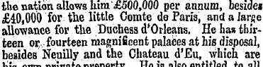 the nation allows him £500,000 per annum...