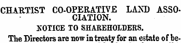 CHARTIST CO-OPERATIVE LAND ASSOCIATION. ...