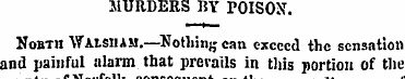 MURDERS BY POISON. Nobth WAISHAM.—Nothin...