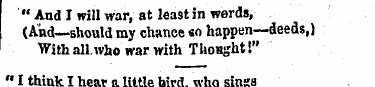 " And I will war, at least in words, (An...