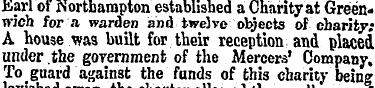 Earl of Northampton established a Charit...