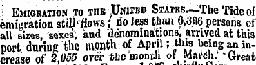 Emigration to the .United States.—The Ti...