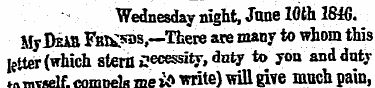 Wednesday night, June 10th 1816. My B%1&...