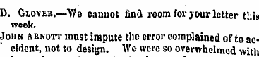 D. Gloveb.—We canuot find room for your ...