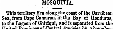 MOSQUITIA. This territory lies along the...