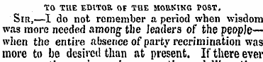 TO THE EDITOR OE THE MOUSING POST, Sir,—...