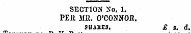 SECTION No. 1. PElt MR. O'CONNOR. SHAKES...