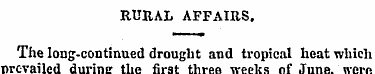 RURAL AFFAIRS. The long-continued drough...