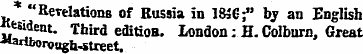 * "Revelations of Russia in 1846;" by an...
