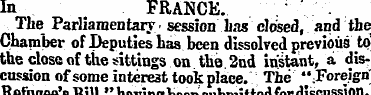 In . FRANCE. The Parliamentary - session...