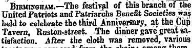 Birmingham.—The festival of this branch ...