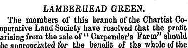LAMBERUEAD GREEN. The members of this br...