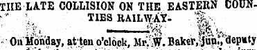 THE LATE COLLISION ON THE EASTERN COUN. ...