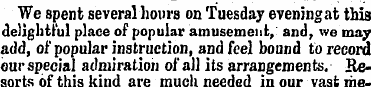 We spent several hours on Tuesday evenin...