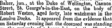 Baker, jun., at the Duke of Wcllinston, ...