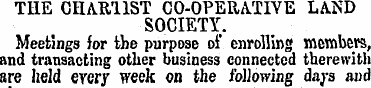 TIIE CHARTIST CO-OPERATIYE LAND SOCIETY....