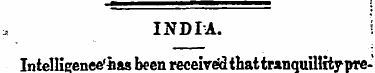 INDIA. Intelligence -has been receiveid ...