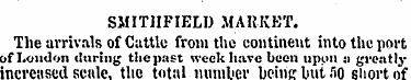 SMITIIFIELD MARKET. The arrivals of Cutt...