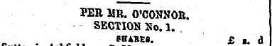 PER MB. O'CONNOR. SECTION No. 1. SHABE8....