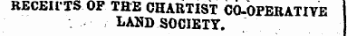 RECEHTS OF THE CHARTIST CO-OPERATIVE LAND SOCIETY.