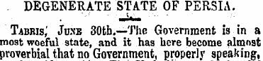 . DEGENERATE STATE OF PERSIA. Tabbis,' J...