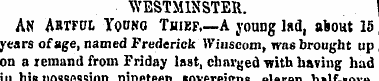 "WESTMINSTER. AN Abtfud Young Thief.—A y...