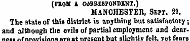 (FROM A CORRESPONDENT,) MANCHESTER, Sept...