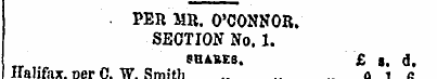 . PER MR. O'CONNOR. SECTION No. 1. SHAKE...