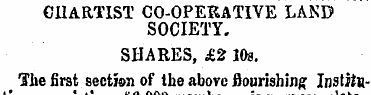 CHARTIST GO-OPERATIVE LAND" SOCIETY. SHA...