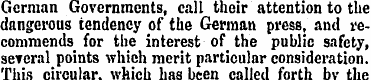 German Governments, call their attention...