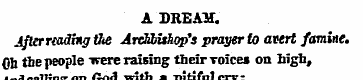 A DREAM. After reading the Archbishop's ...