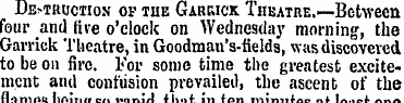 De>tructios of the Garkick liiEATRE.--Be...