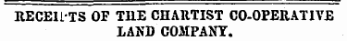 RECEI1TS OF THE CHARTIST CO-OPERATIVE LAKD COMPANY.