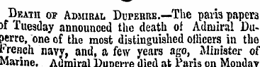 DBATH or Admiral DurEKRE.--The pavis pap...