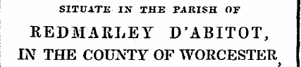 SITUATE IN THE PARISH OF REDMARLET D'ABI...