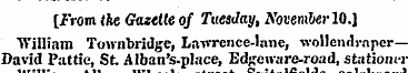 [from the Gazette of Tuesday, November 1...