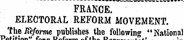 FRANCE. ELECTORAL REFORM MOVEMENT. 'fhei...