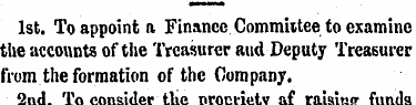 1st. To appoint a Finance Committee to e...