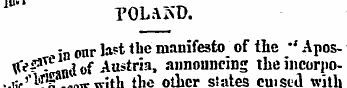 TOLASD. , - _ onr last tbe manifesto of ...