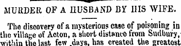 MURDER OF A HUSBAND BY IIIS WIFE. The di...