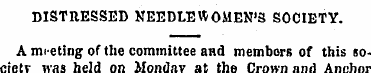 DISTRESSED NEEDLE WOMEN'S SOCIETY. A mee...