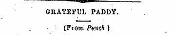 GRATEFUL PADDY. (From Punch) Oeh! Paddy,...