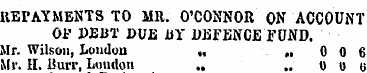REPAYMENTS TO MR. O'CONNOR ON ACCOUNT Oi...