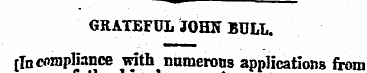 GRATEFUL JOHN BULL. (In compliance with ...