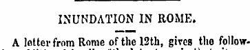 INUNDATION IN ROME. A letter from Rome o...