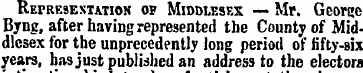 Represextatios of Middlesex — Mr. George...