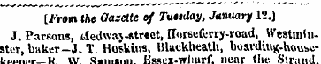 [From the Gazette of Tutiday, January 12...
